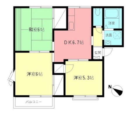 エイムⅢ 201号室 間取り