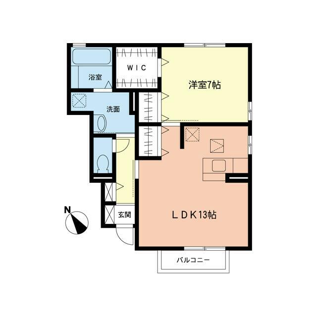 クレストクレール 103号室 間取り