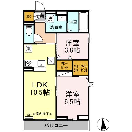 グレイス長後 101号室 間取り