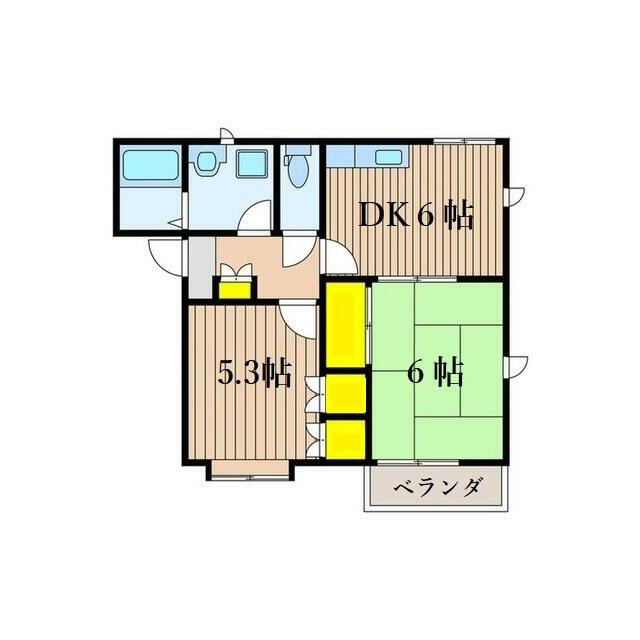 エクセレント花Ａ 201号室 間取り