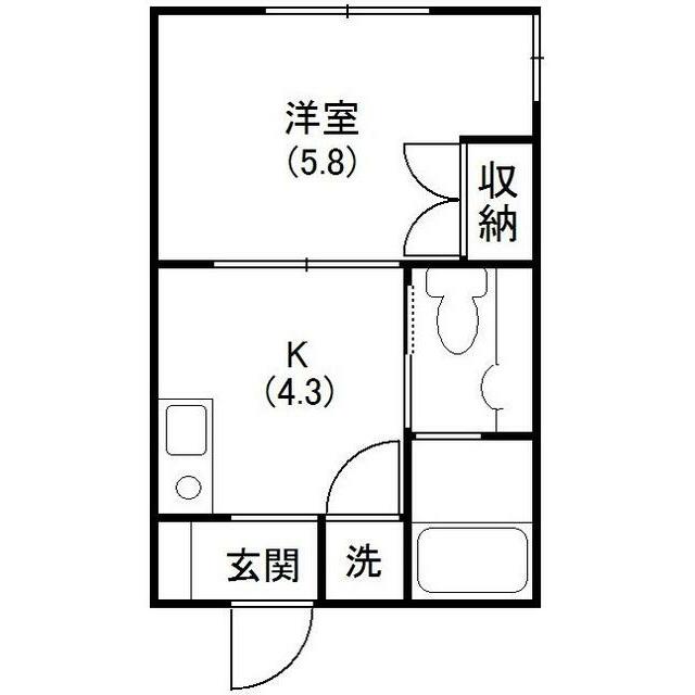 銀河ハイツ 103号室 間取り