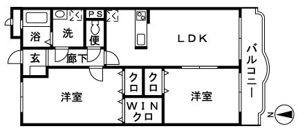 クレベール 302号室 間取り