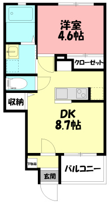 レザンベルク 102号室 間取り