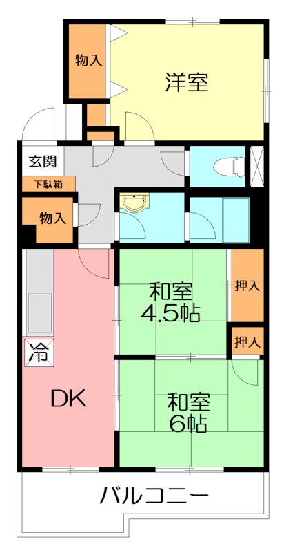 ハイライフマンション岩原 204号室 間取り