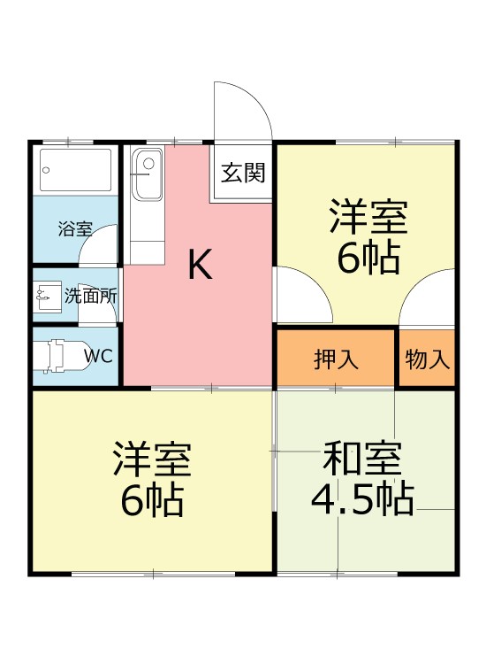 金手ハイツ 103号室 間取り