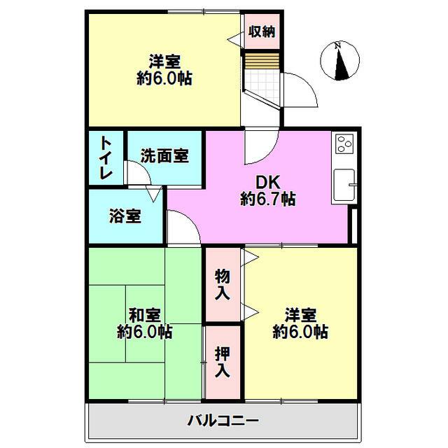 ドミール湘南A 201号室 間取り