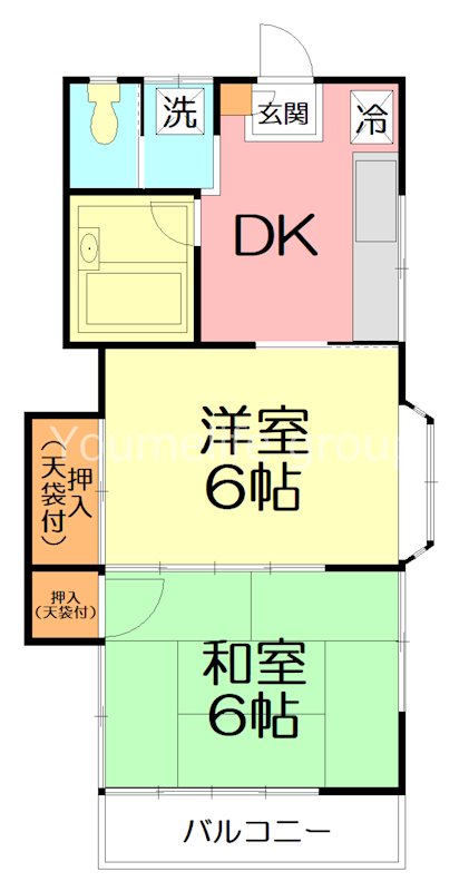宮前ハイツ D号室 間取り