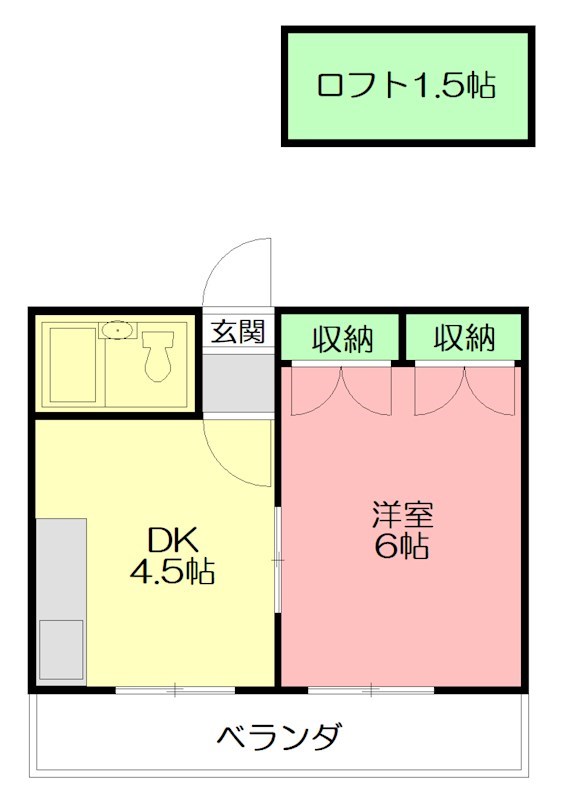 CIEL A 104号室 間取り