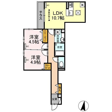 シャトン湘南藤沢 102号室 間取り