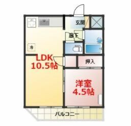 シャンロック湯本 303号室 間取り