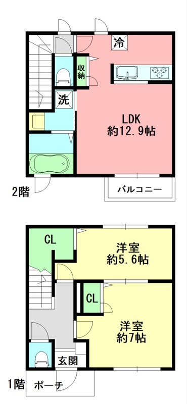 アレテイアB棟 102号室 間取り