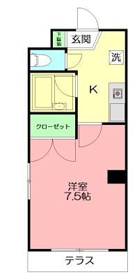 チャンティックモモハマ 105号室 間取り