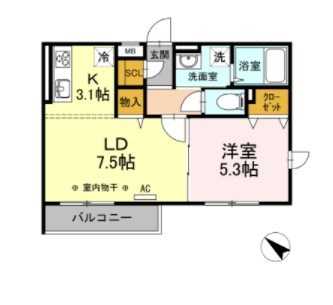エクレール原宿 101号室 間取り