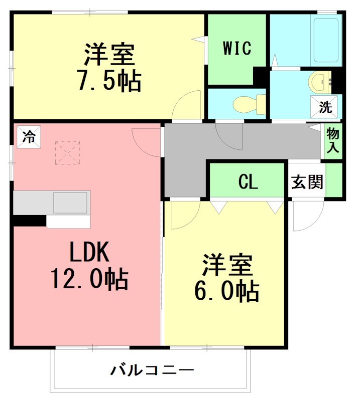 ネムスⅡ 101号室 間取り