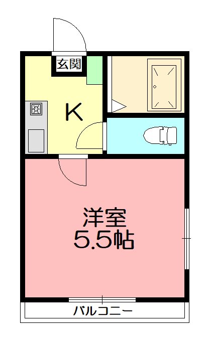 フラット七里 302号室 間取り