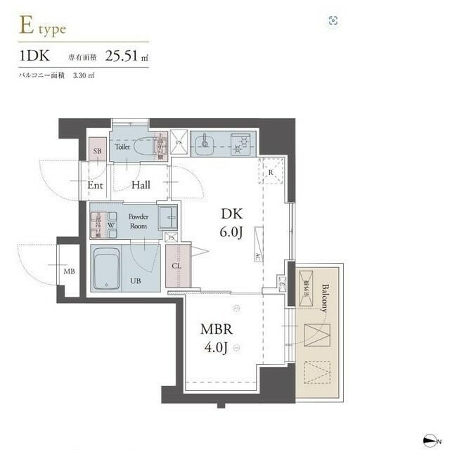 ラグゼナ平塚 405号室 間取り