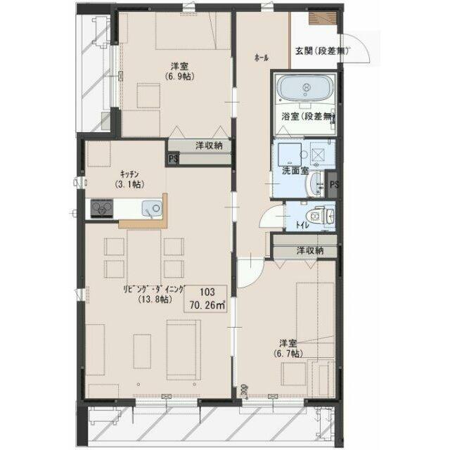 サクラテラスB 103号室 間取り