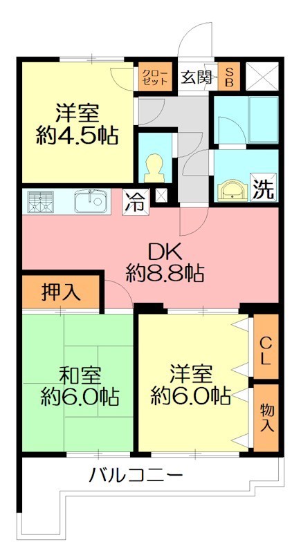 スカイパレス東戸塚 603号室 間取り