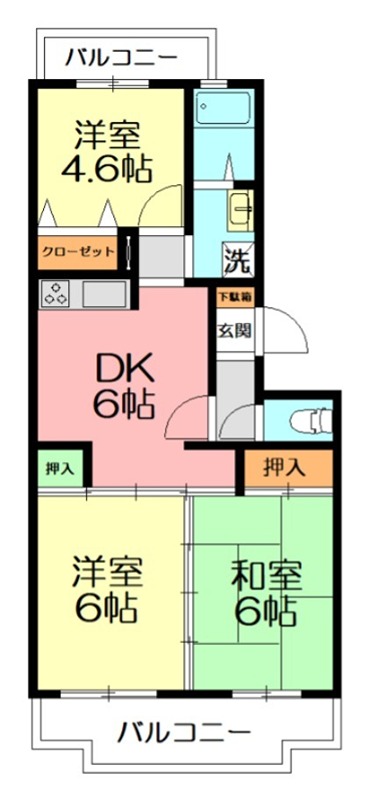 パルハイム西が岡Ⅰ 202号室 間取り