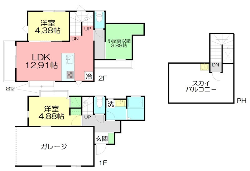 Ｔｈｅ　Ｇａｒａｇｅ鵠沼Ｂａｓｅ A号室 間取り