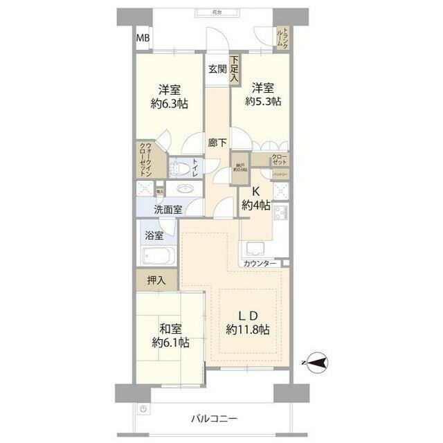 パークアリーナビューウイング(021243) 12F号室 間取り