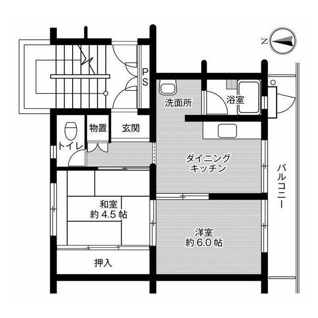 ビレッジハウス下島第二３号棟 0205号室 間取り