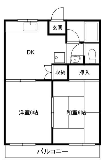 竹ノ花ハイツ 201号室 間取り