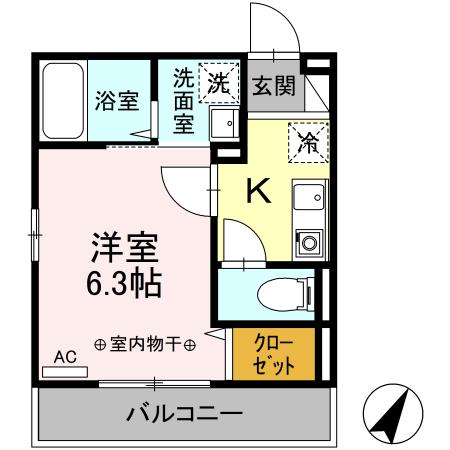セジュール大船S 202号室 間取り