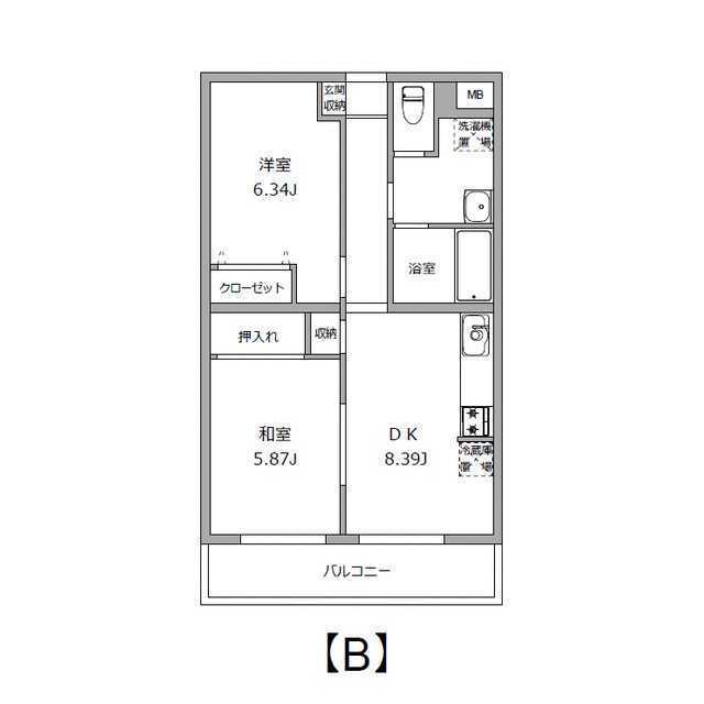 ルミエール香川 202号室 間取り