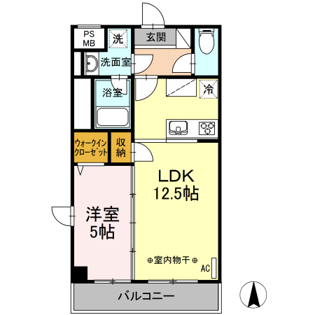 ＴＥＲＲＡＣＥ　ＷＥＬＬＮＥＳＳ 307号室 間取り