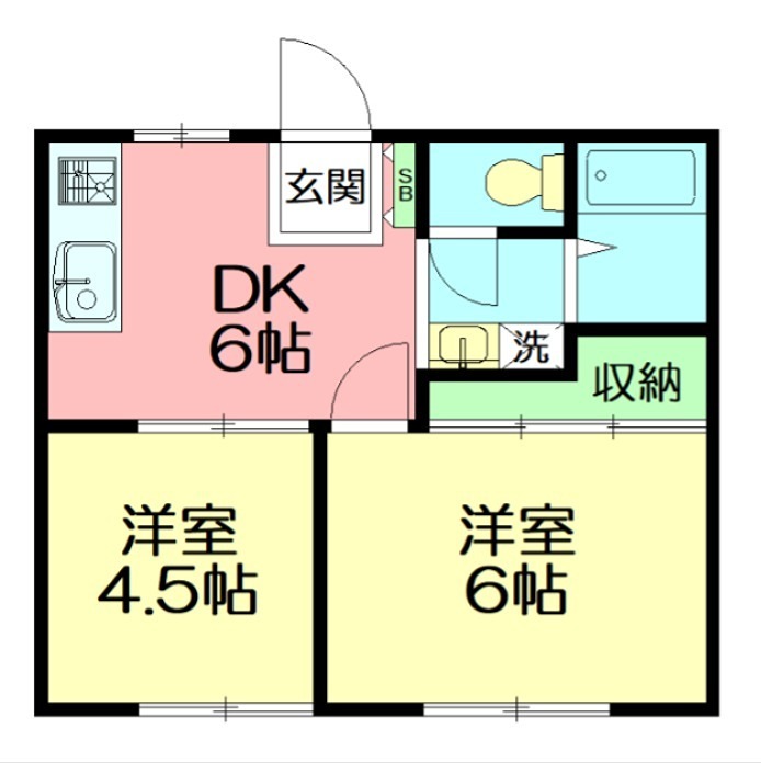 正栄ハイツⅠ号棟 203号室 間取り