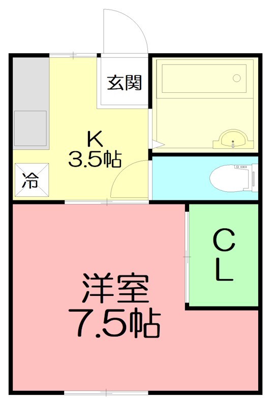 萩園ハイツ 102号室 間取り