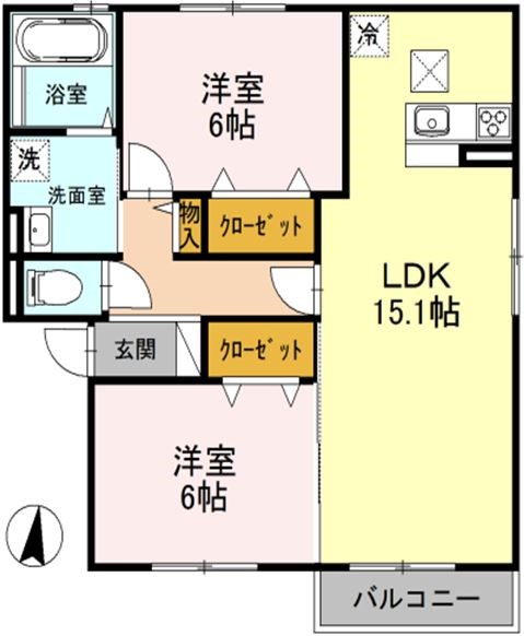 エトワールM　A棟 202号室 間取り
