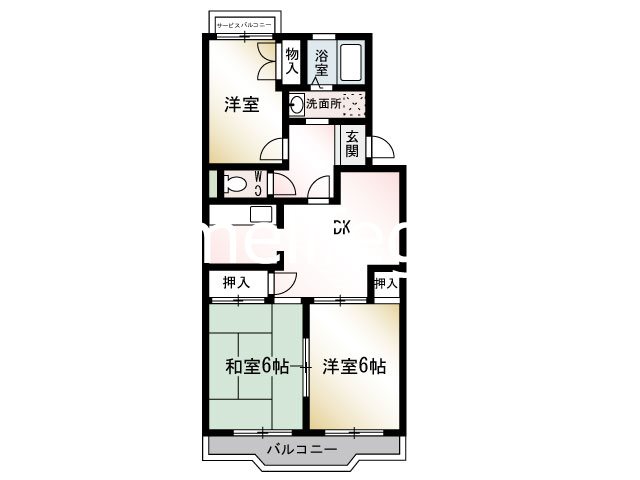 セントラルハイツ三和Ⅰ 208号室 間取り