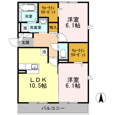 セレーソエステート 202号室 間取り