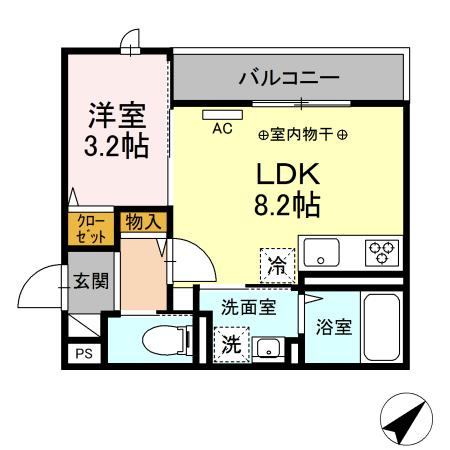 ブリーズコースト夕陽ヶ丘 301号室 間取り