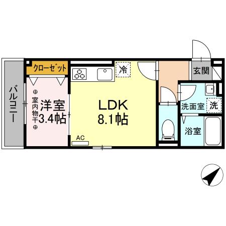 ブリーズコースト夕陽ヶ丘 303号室 間取り