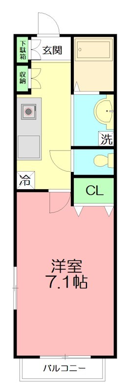 グリンパル 201号室 間取り