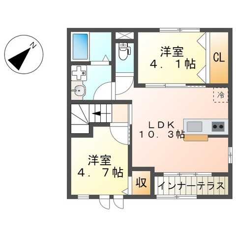 セントラルコート 203号室 間取り