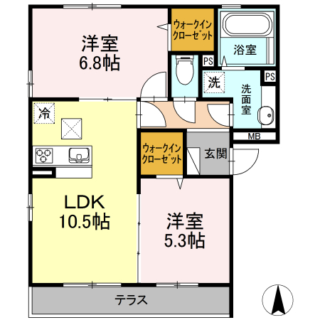 アゼリア 101号室 間取り