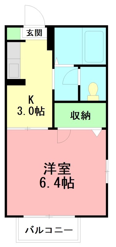 シャトー中沼 202号室 間取り