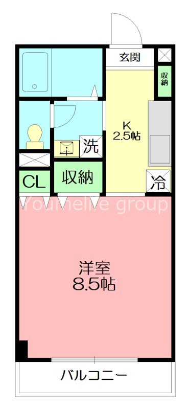 シュクレ大船 302号室 間取り