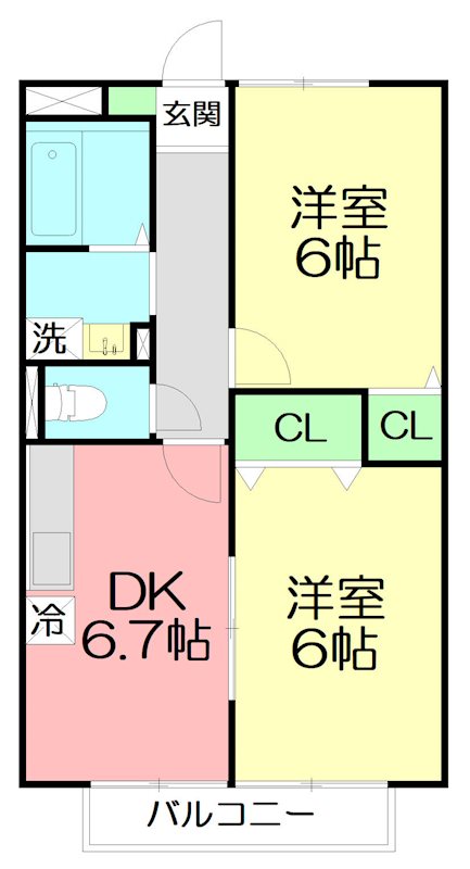 メイプルカーサ 203号室 間取り