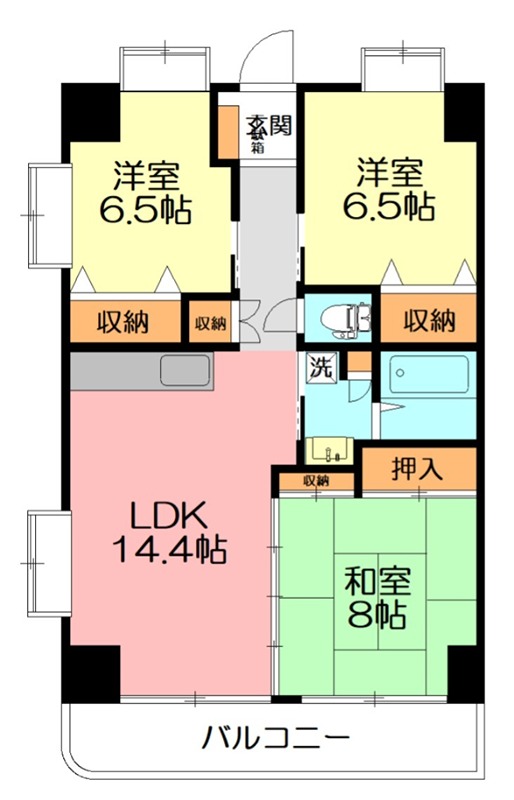 コルビュジェ湘南台  105号室 間取り