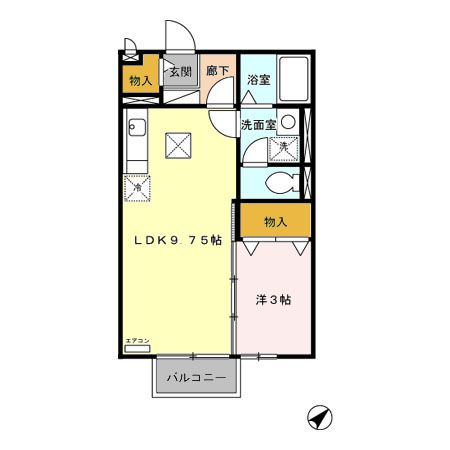 モナリエ飯泉 103号室 間取り