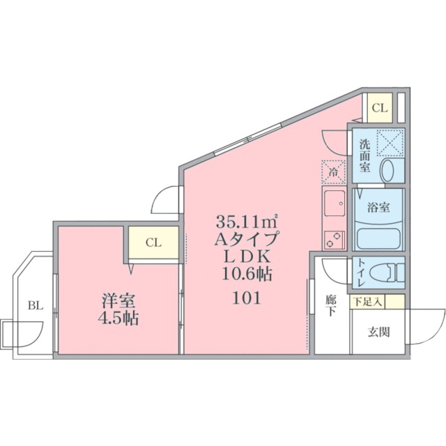 ｔａｌｉｅｓｉｎ　ＦＤ 101号室 間取り