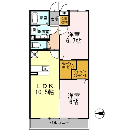 グランドゥール湘南 202号室 間取り