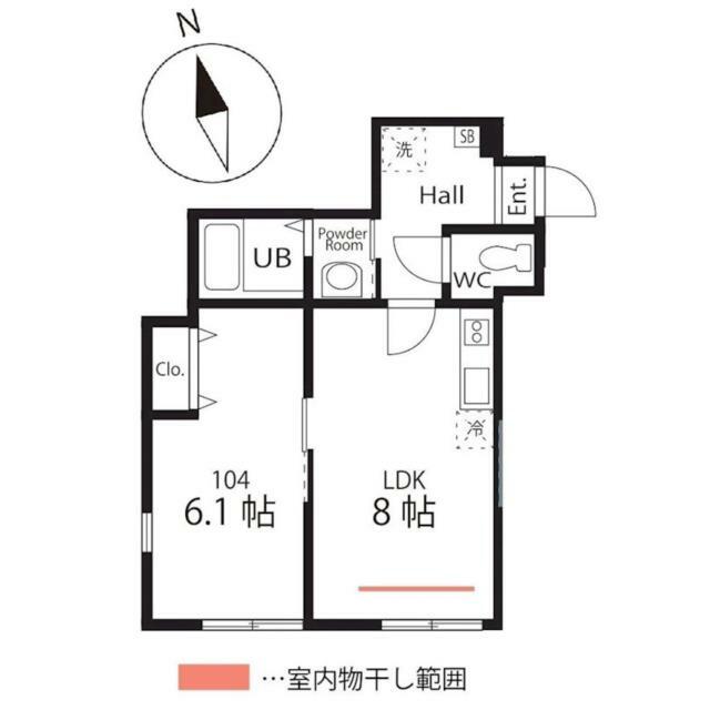 ハーミットクラブハウス横濱戸塚 104号室 間取り