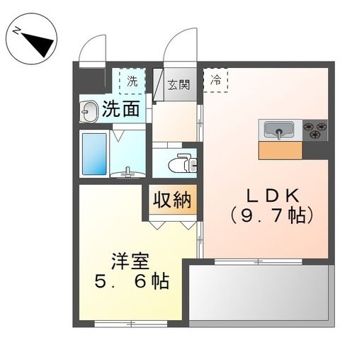 ＨＩＫＡＲＩ 202号室 間取り
