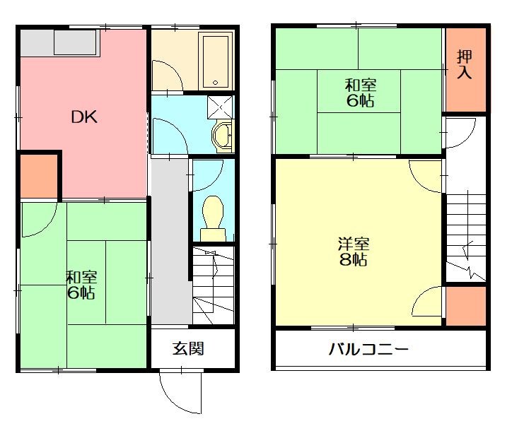 ヴィラオザカ E号室 間取り